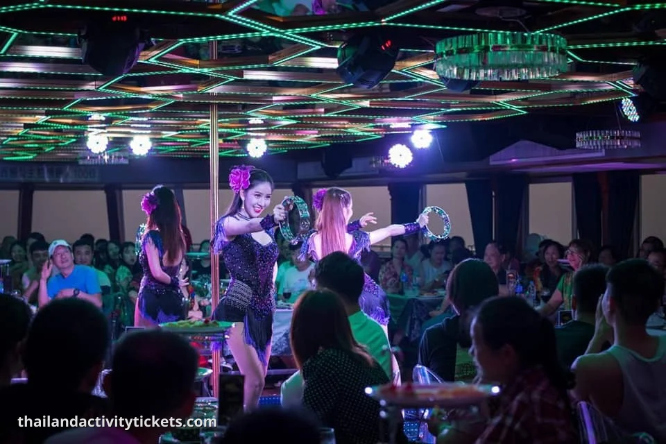 Tourists enjoying unlimited beer and soft drinks on the All Star Cruise rooftop deck