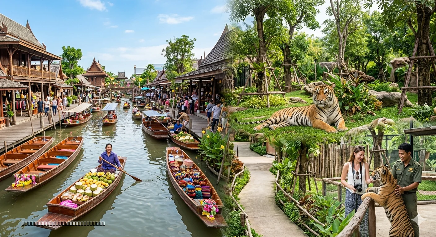 Pattaya Floating Market & Tiger Park Combo Tickets: Best Rates Online