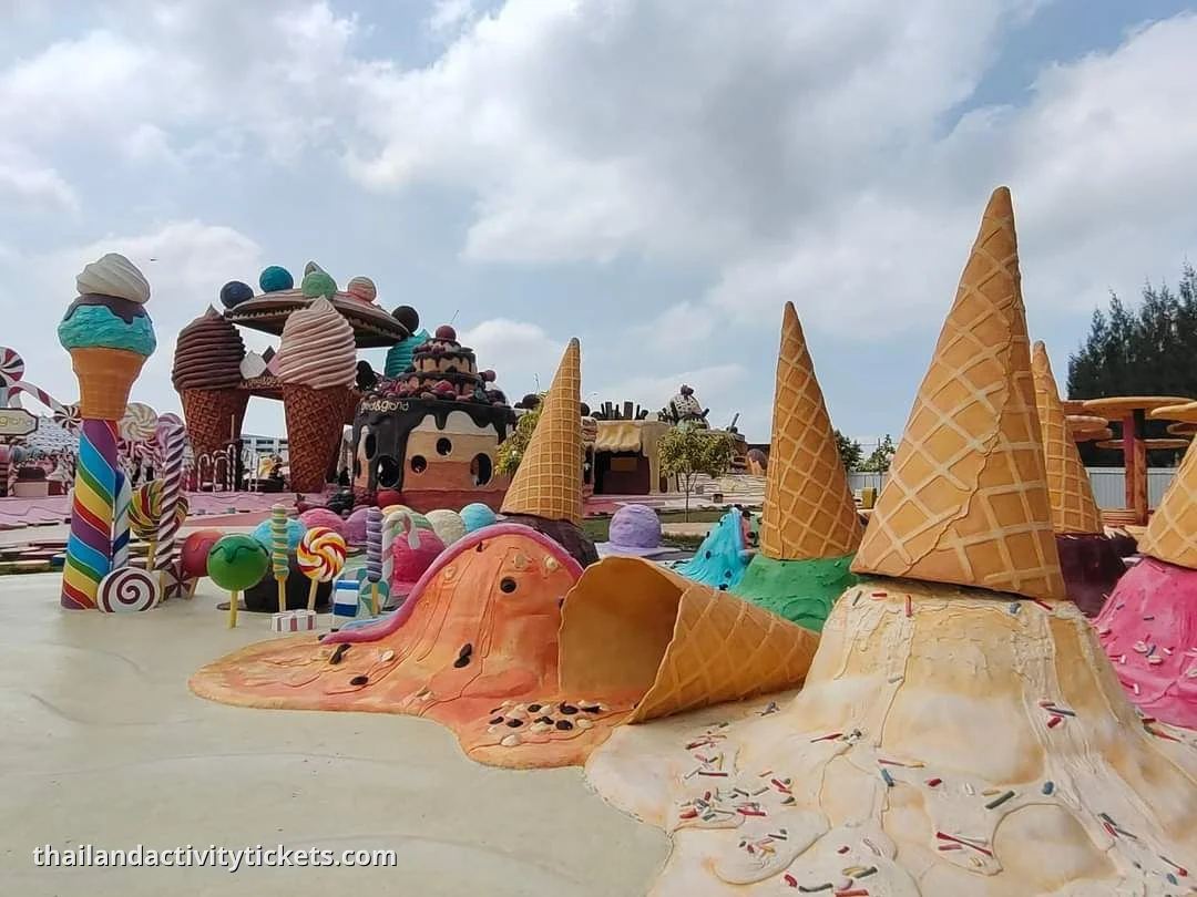 Ice cream and sweets at candy theme park Pattaya Thailand