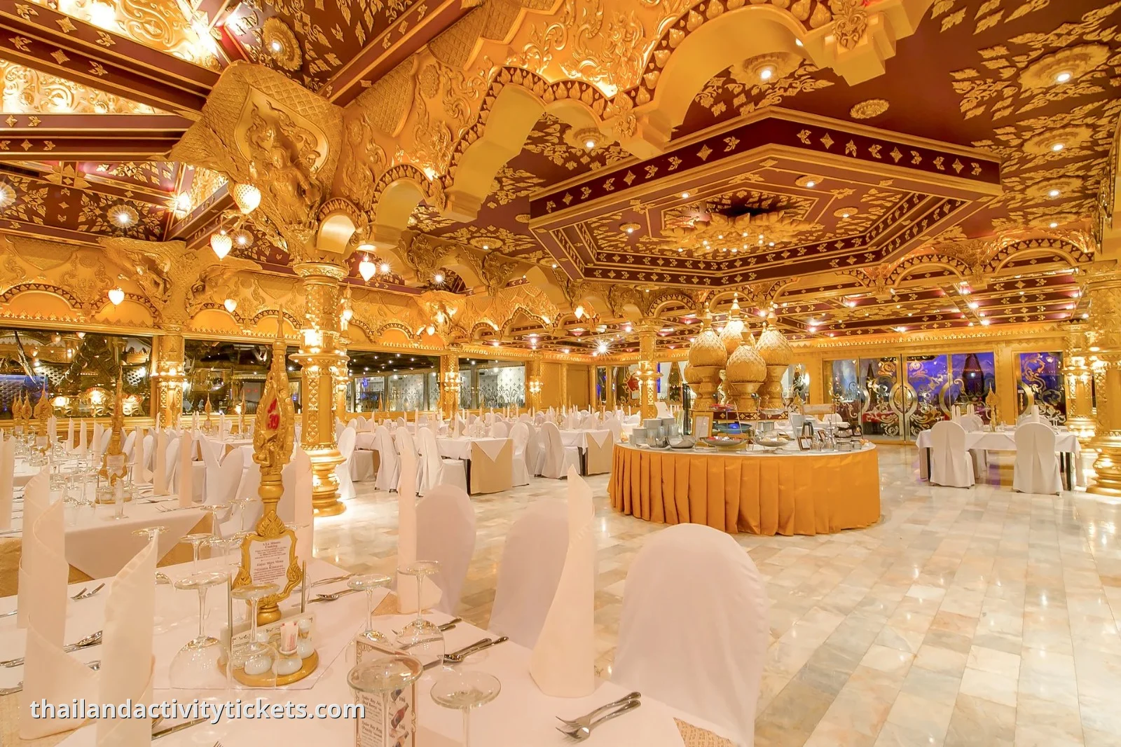 Golden Kinnaree Buffet Restaurant interior with Thai and international food