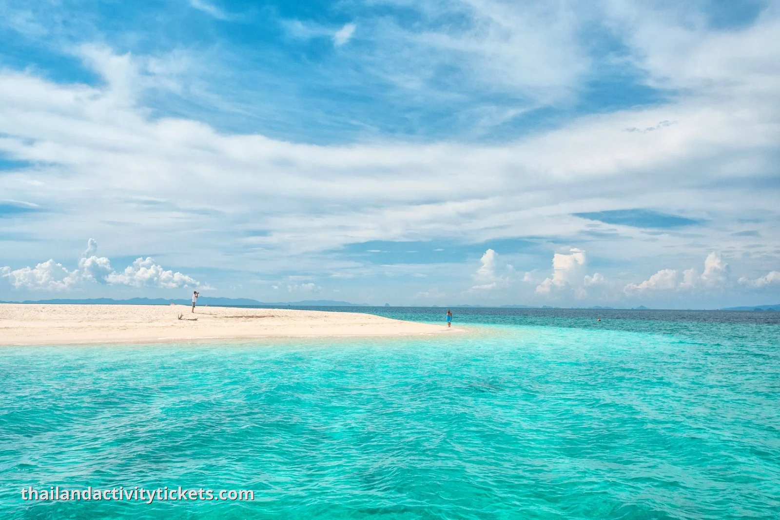 White sand beach Khai Island Phuket island hopping tour