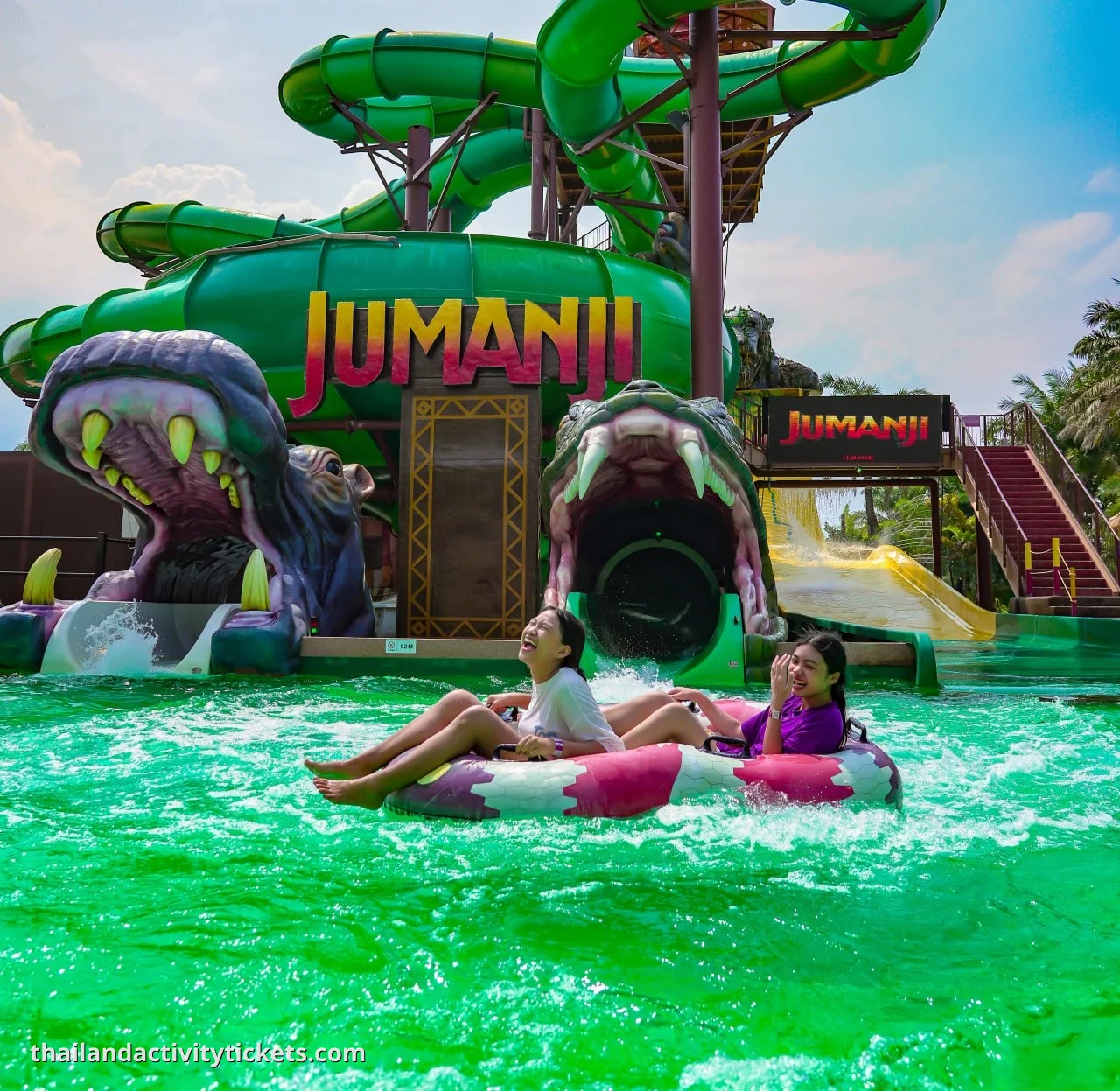Jumanji themed water slides Aquaverse Pattaya Thailand