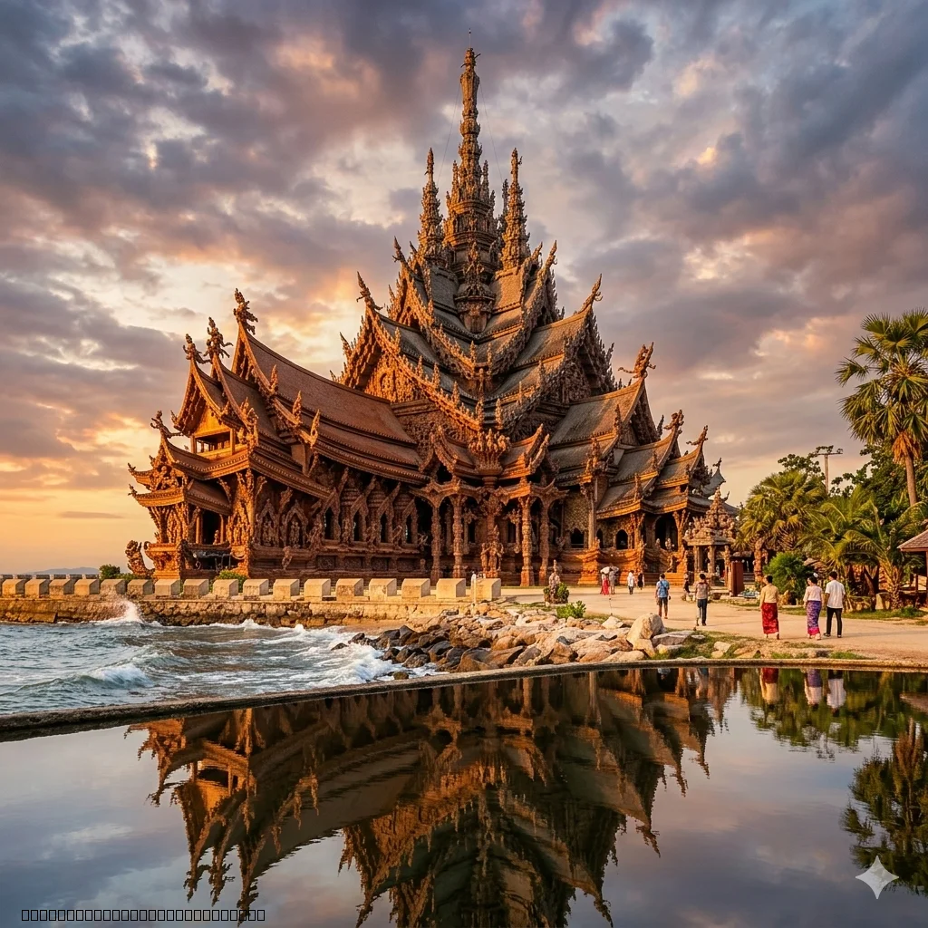 Sanctuary of Truth Pattaya entrance gate and ticket office location