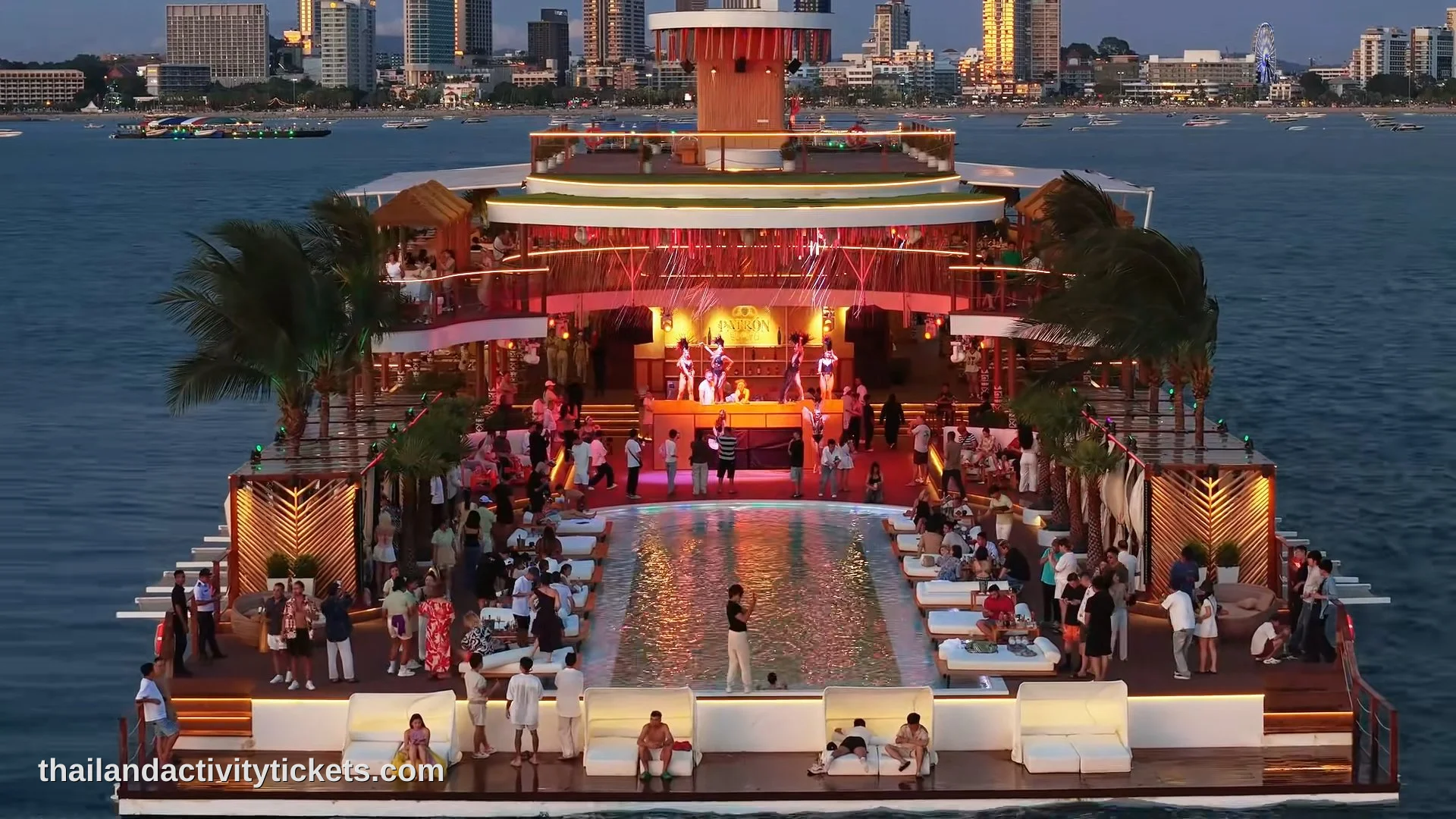 Sina Floating Beach Club Pattaya Night View