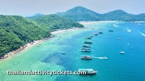 Koh Larn island Pattaya white sand beach and turquoise sea