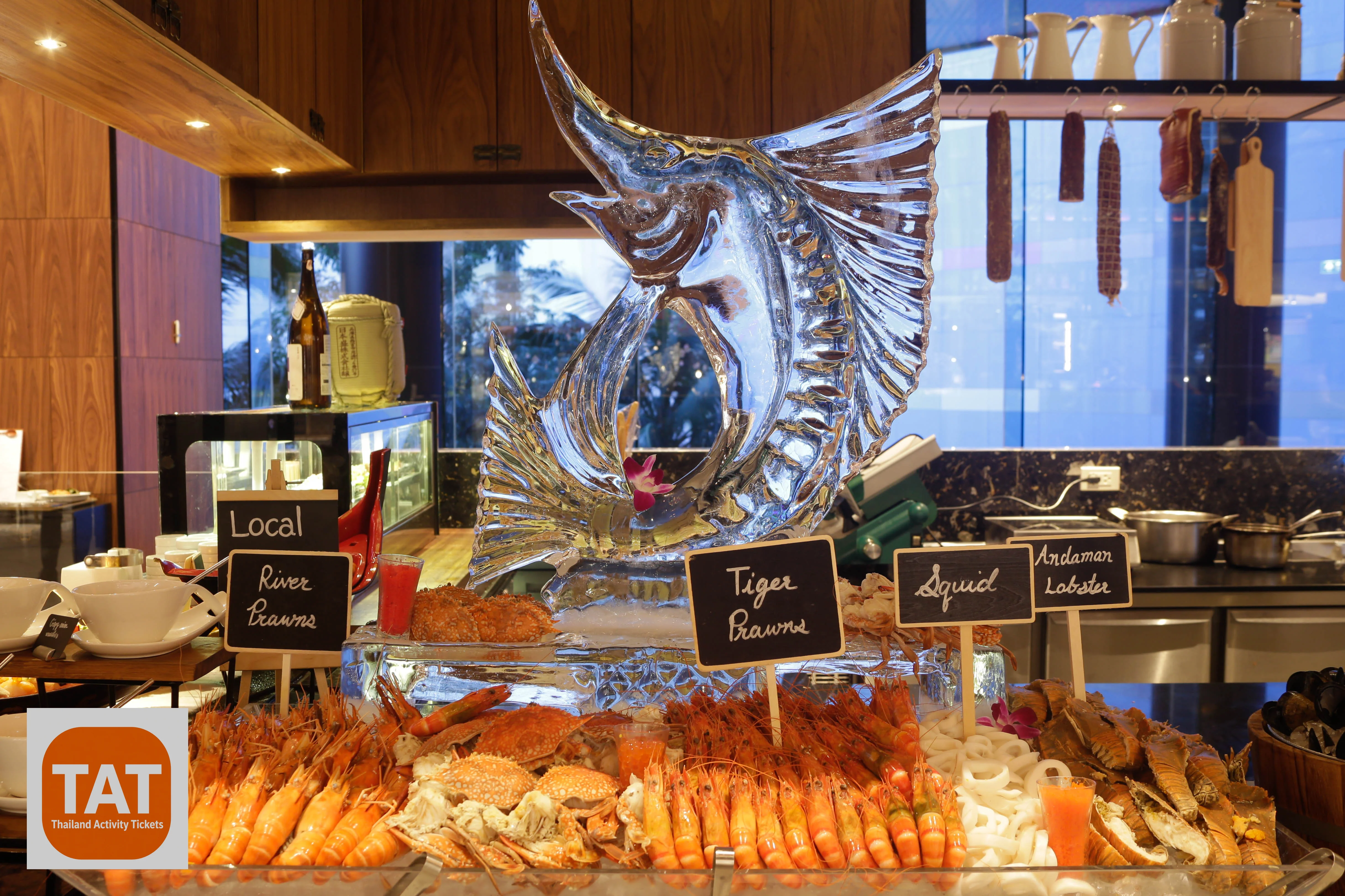 International seafood buffet aboard Alangka Dinner Cruise