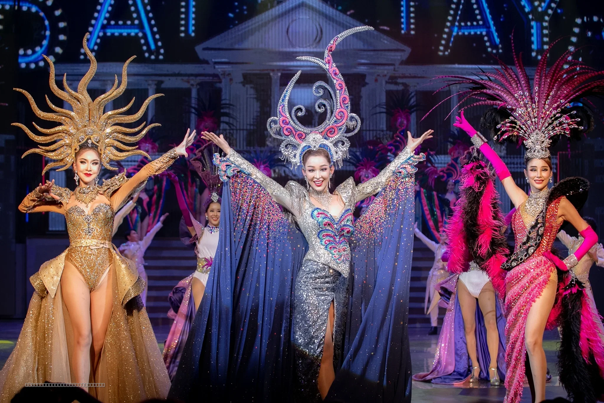Alcazar Show Pattaya evening cabaret performers in costume on stage