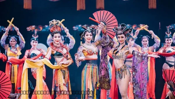 Alcazar and Tiffany's Show Pattaya cabaret performers on stage in elaborate costumes Thailand