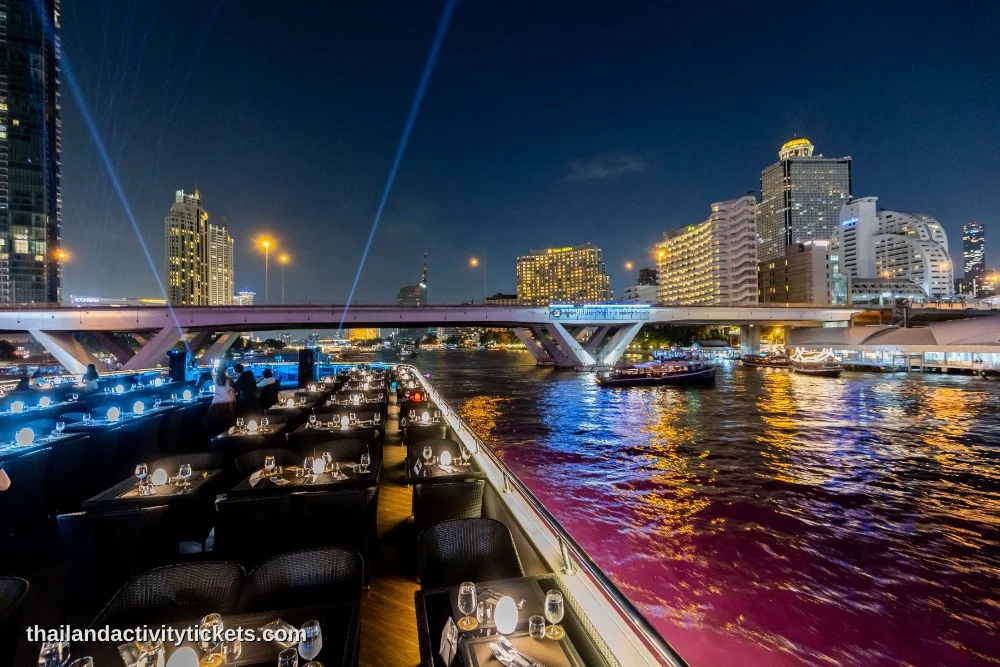 Bangkok skyline view from luxury dinner cruise