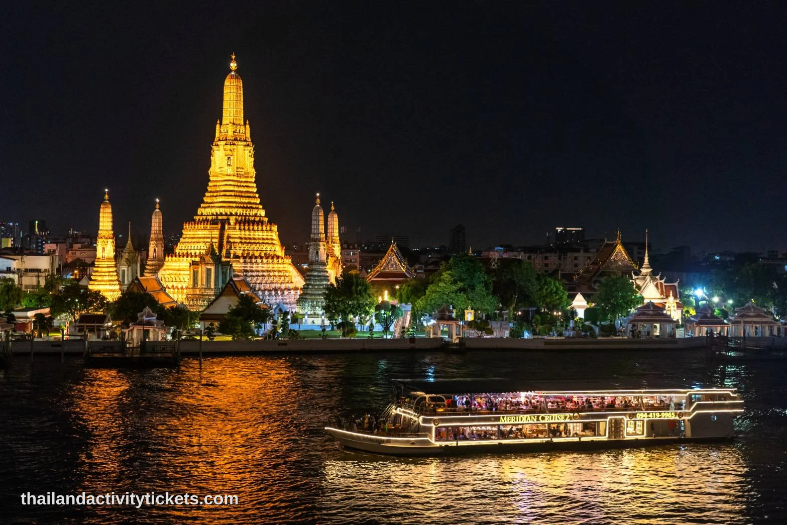 Bangkok skyline view from Meridian Dinner Cruise