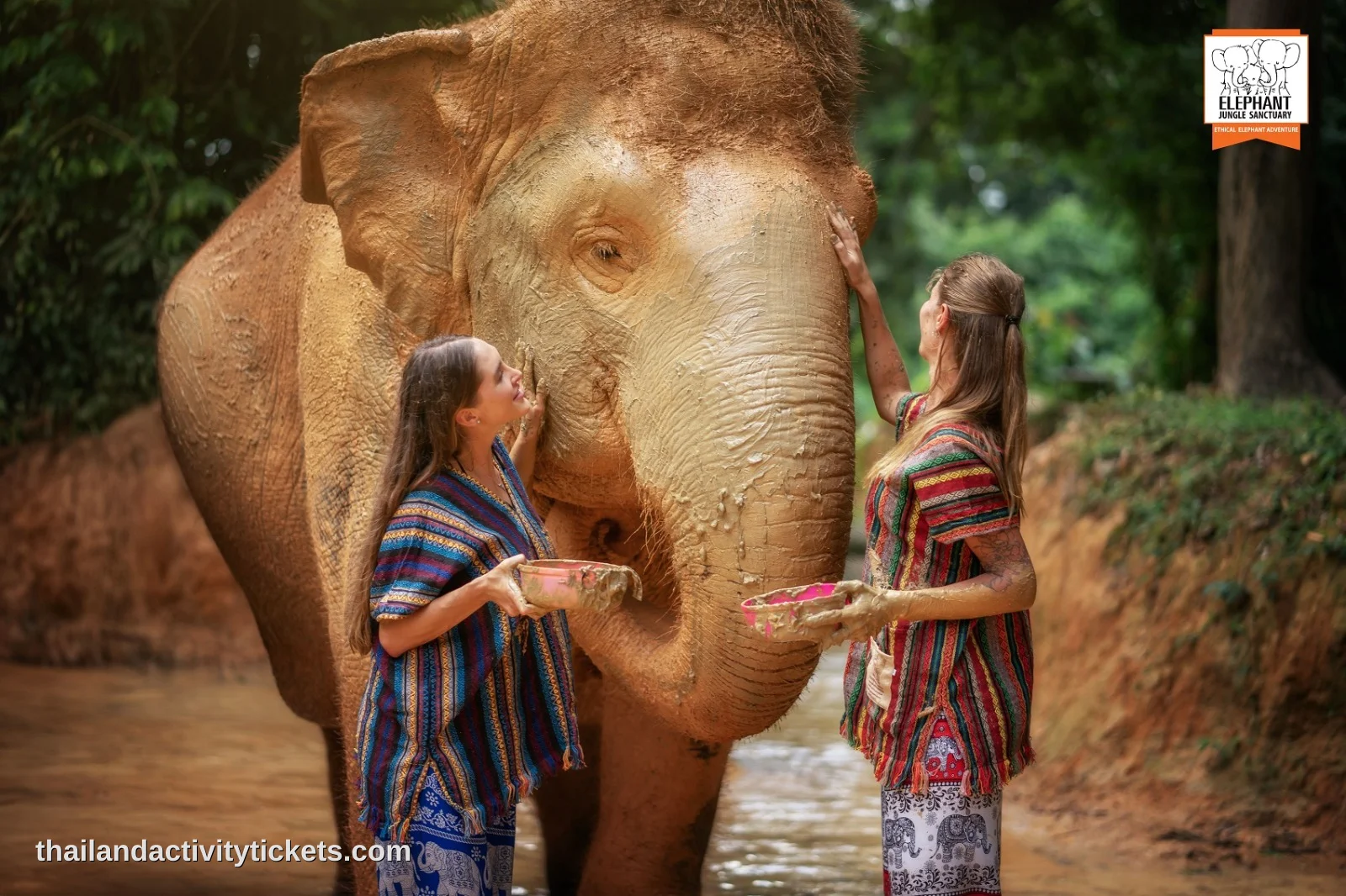 Elephant mud spa experience at Elephant Jungle Sanctuary Phuket
