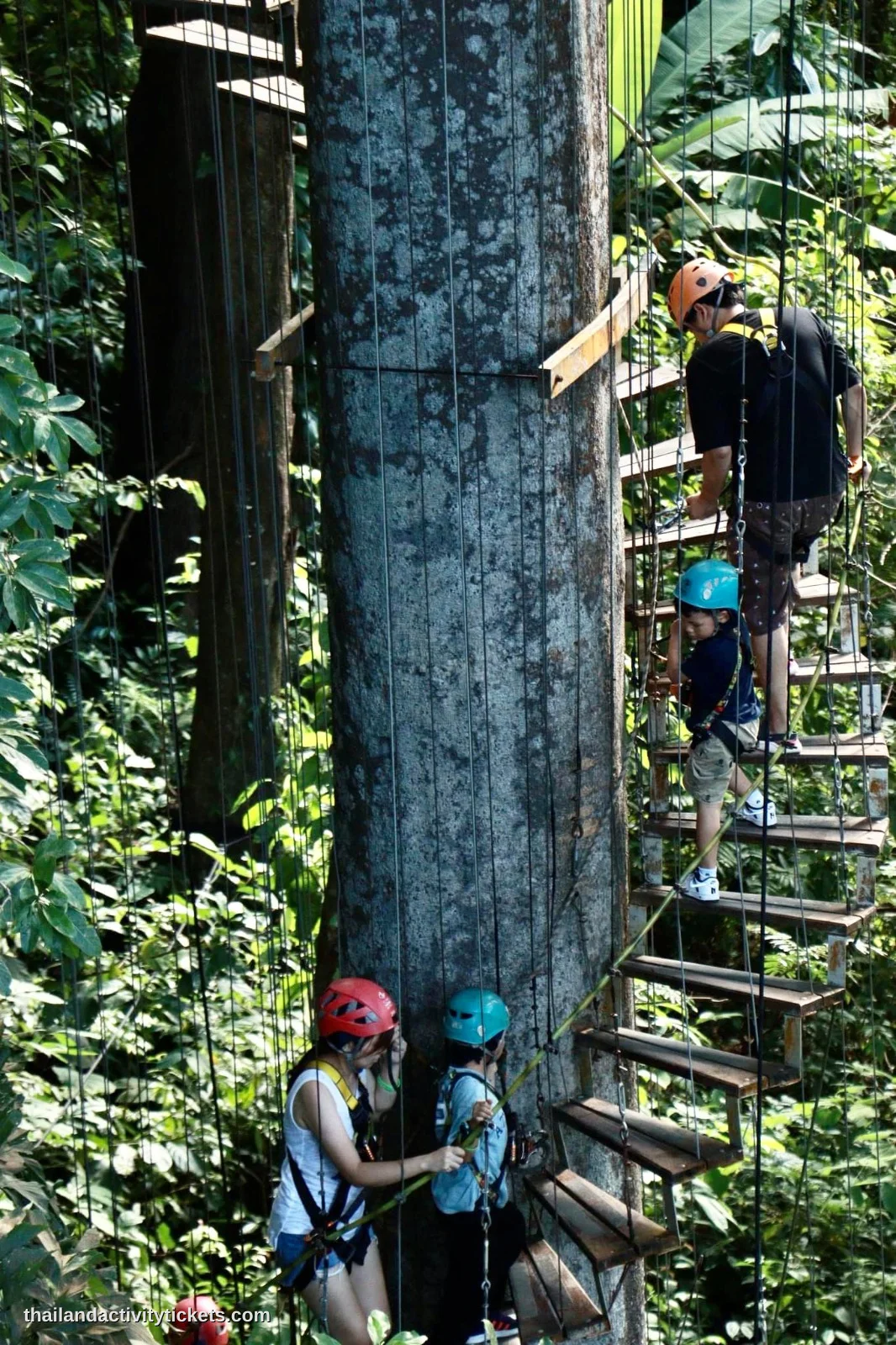 Family enjoying zipline experience at Hanuman World Phuket