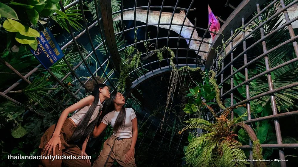 Jungle adventure area at Jurassic World The Experience Bangkok