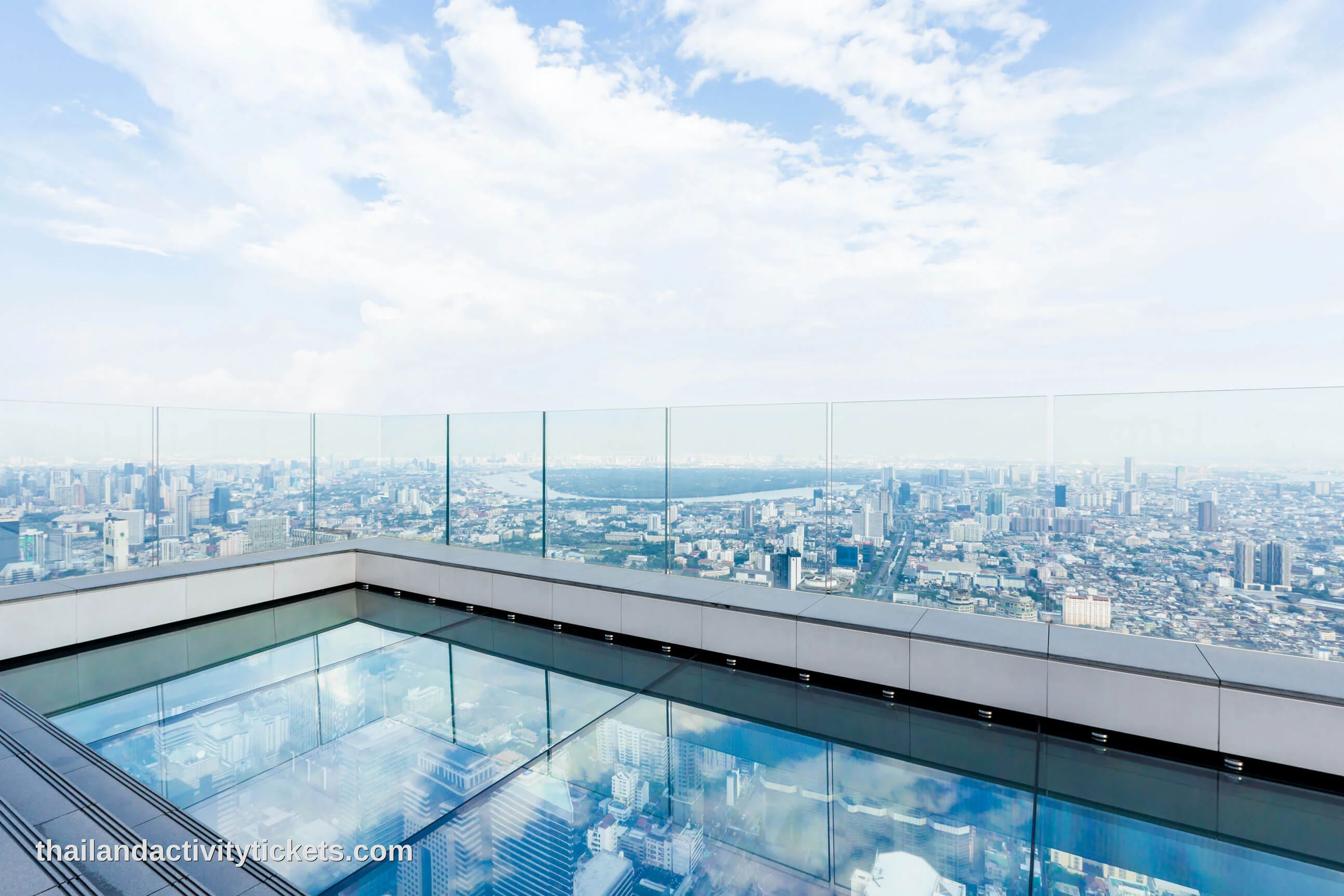Glass floor experience at King Power Mahanakhon SkyWalk Bangkok