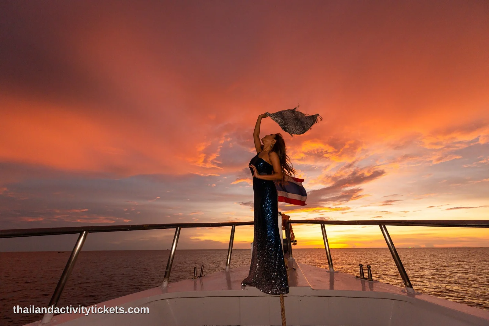 Beautiful sunset view from Melody dinner cruise Phuket