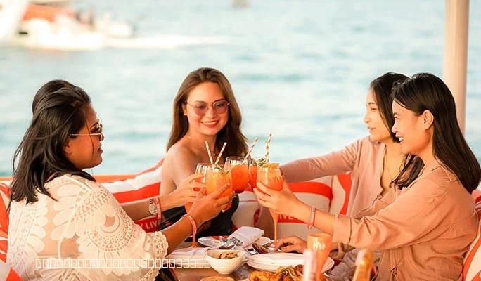 Full day itinerary map of Pattaya 3 Islands catamaran tour Koh Pai Koh Rin Koh Ped