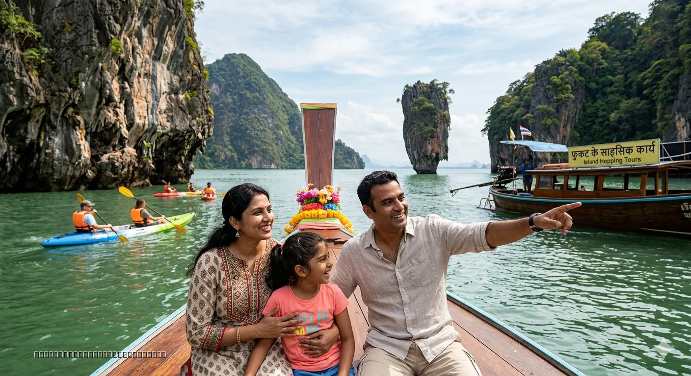 Indian tourists enjoying popular attractions and activities in Phuket Thailand