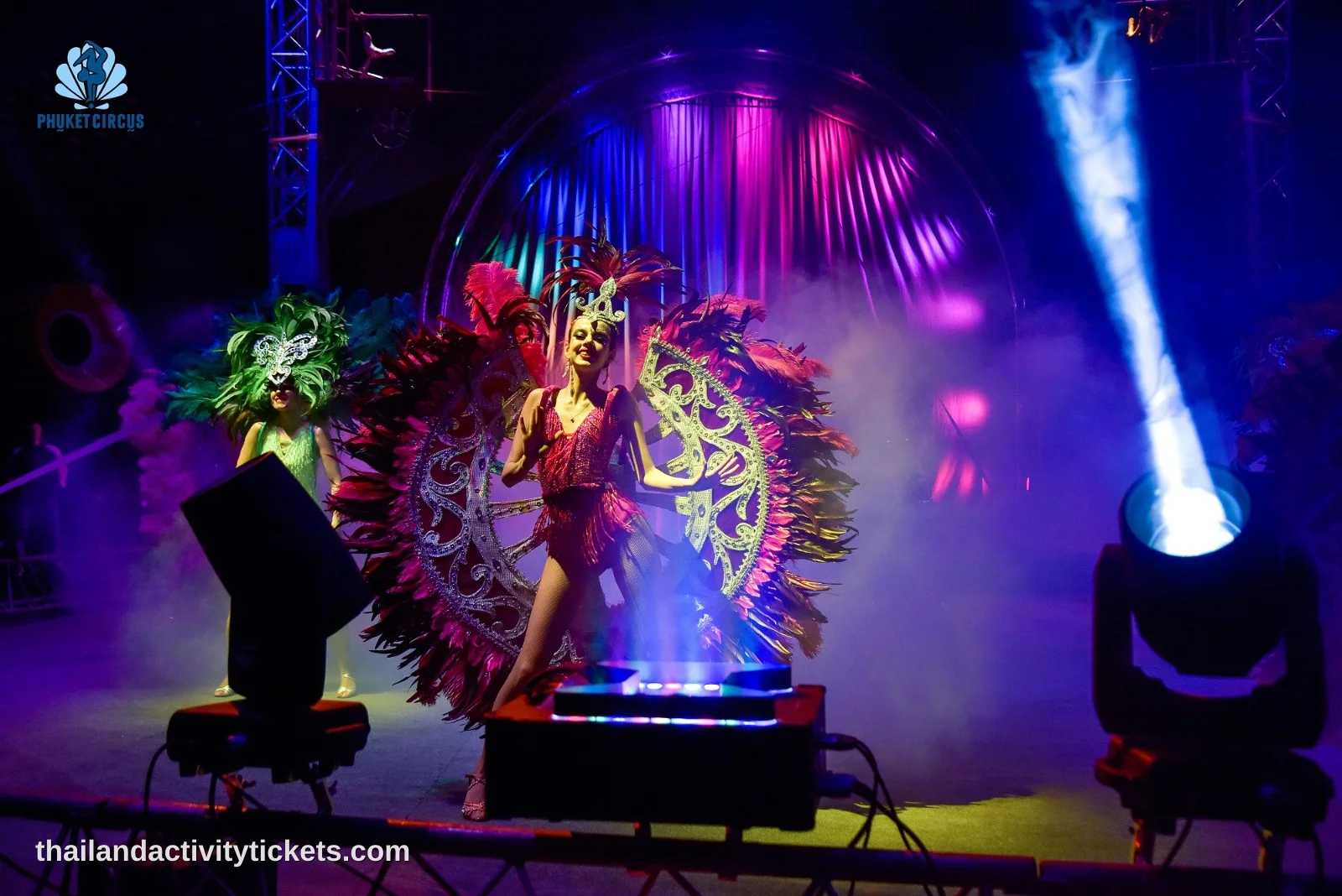 Phuket circus show live performance with acrobats and stage lighting