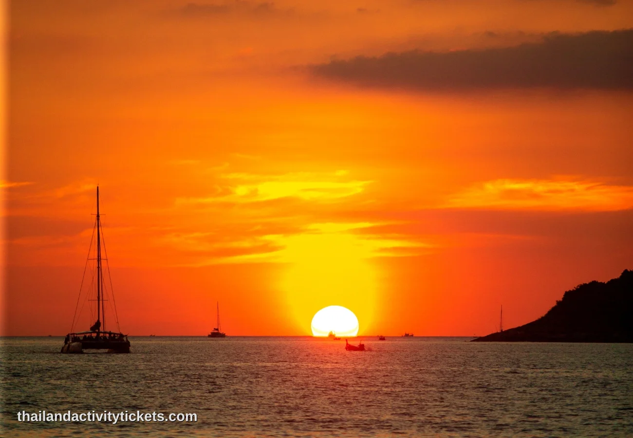 Sunset cruise near Promthep Cape Phuket