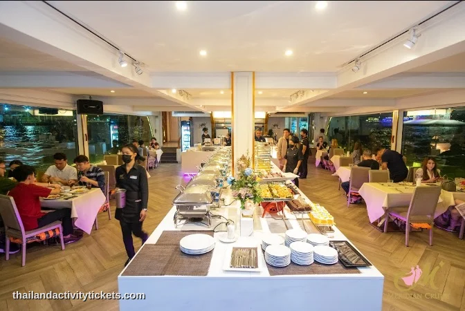 International buffet dinner on Meridian Cruise Bangkok