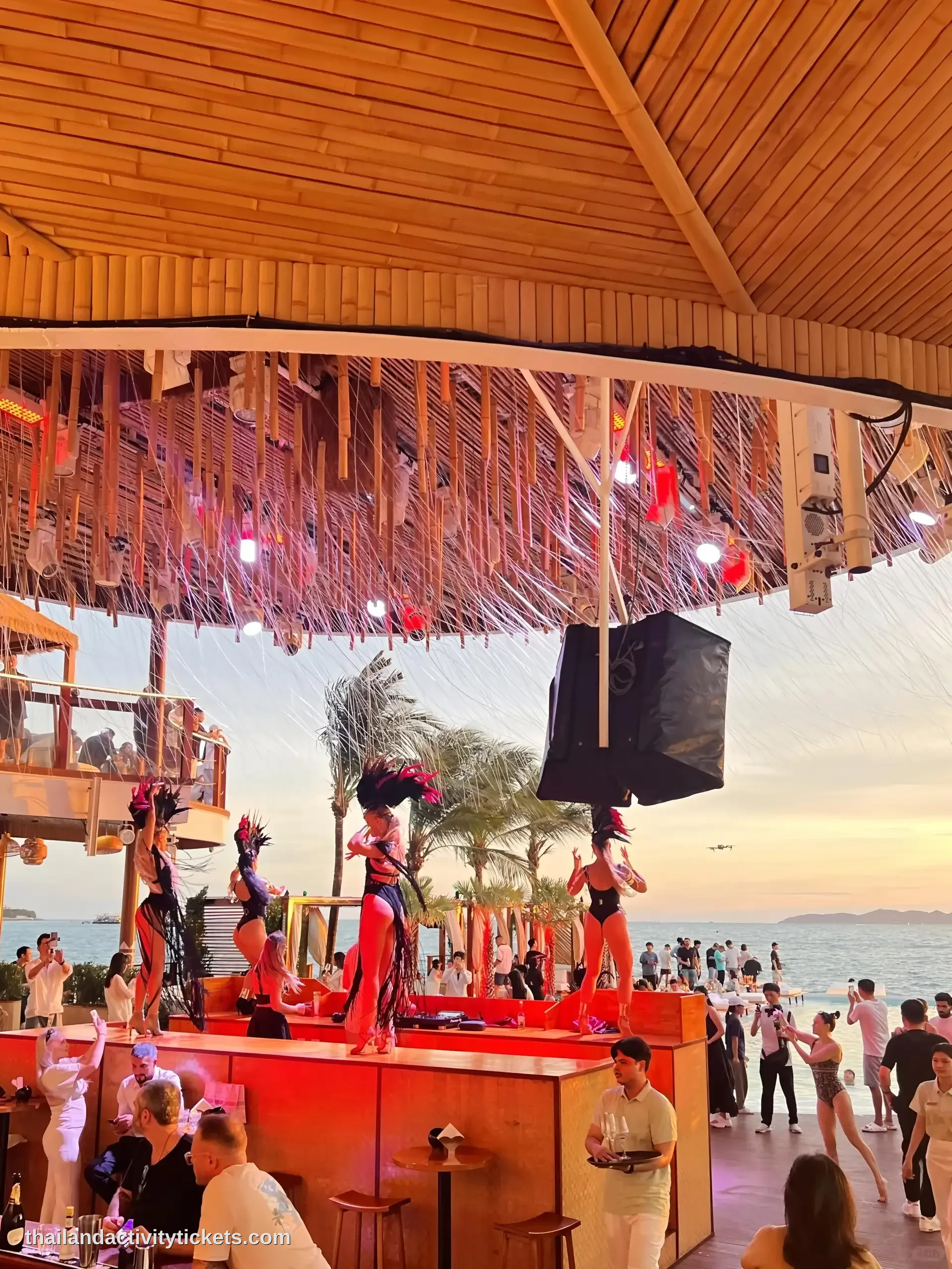 Sina Beach Club Pattaya entry ticket packages including redeemable food and beverage credits