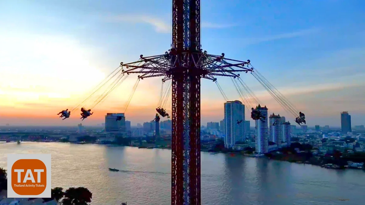 Chao Phraya River view from Skyflyers Wings of Garudapterus