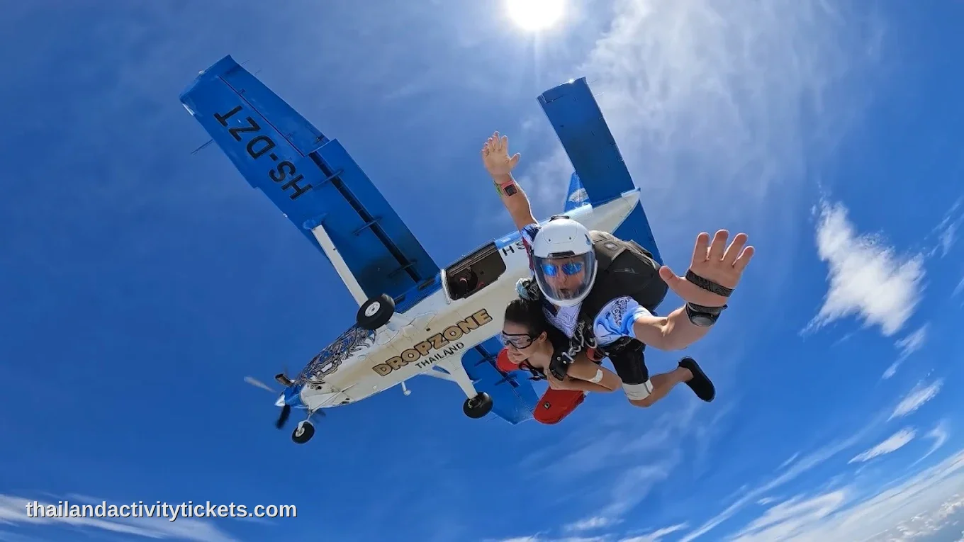 First-time tandem skydiving experience in Thailand