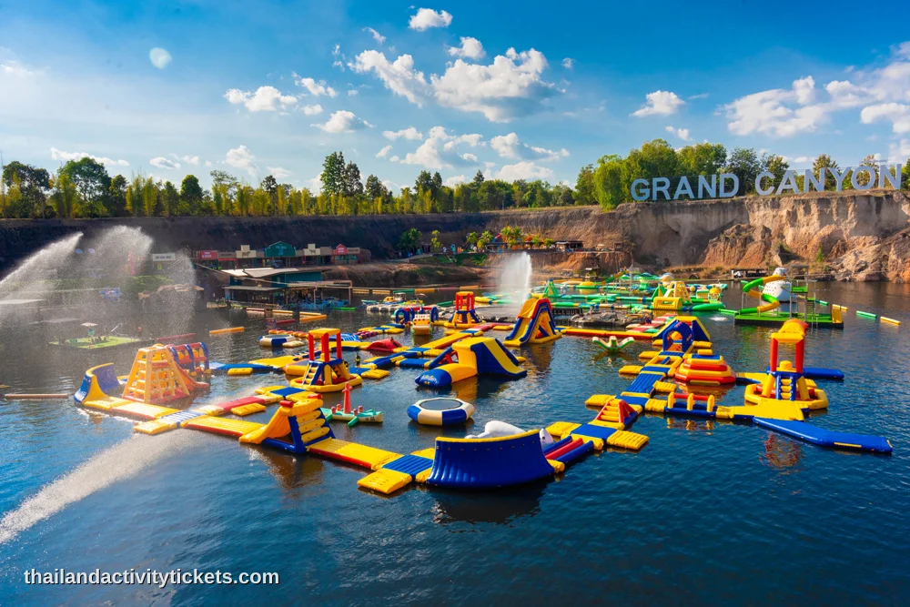 Giant water slides thrilling rides at Thailand waterpark