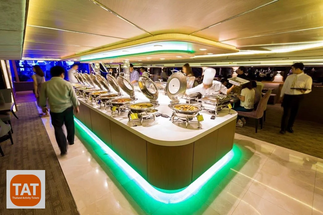 Interior dining area aboard the Wonderful Pearl Cruise